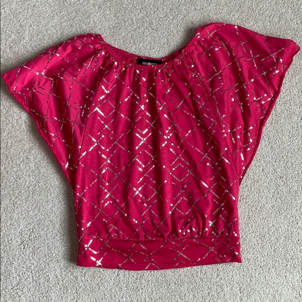 Hot Pink Dolman sleeve T shirt, 10/12